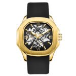 gold watch male clock fashion wristwatch luxury skeleton wrist watches for men